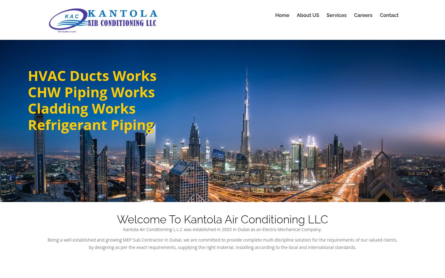 Kantola Air Conditioning · HOMEPAGE_SCREENSHOT