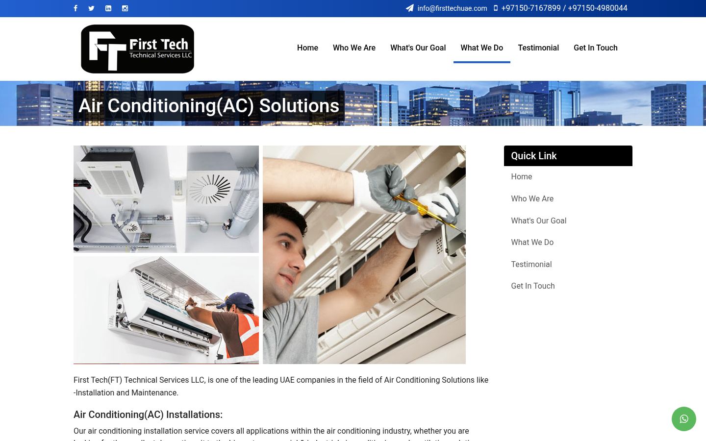 First Tech Technical Services · HOMEPAGE_SCREENSHOT