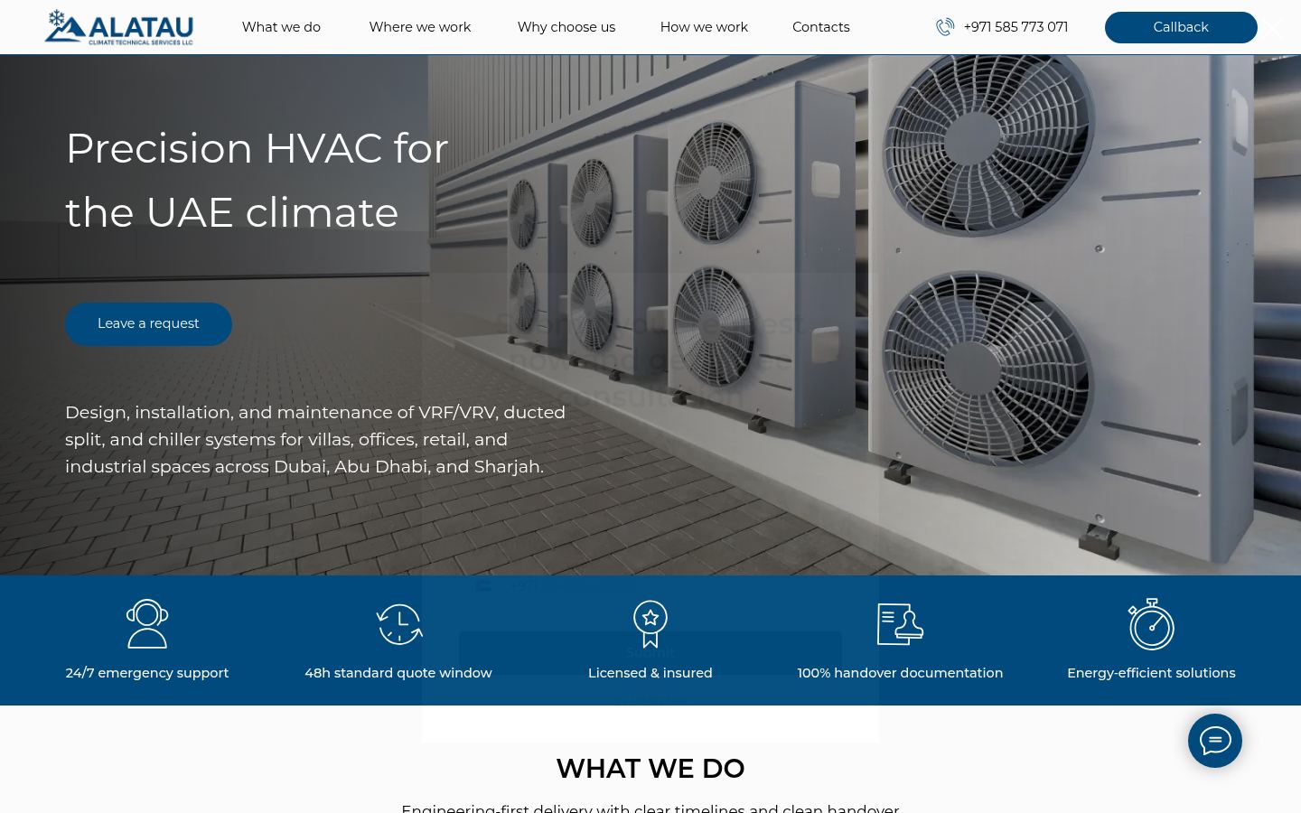Alatau Climate Technical Services · HOMEPAGE_SCREENSHOT