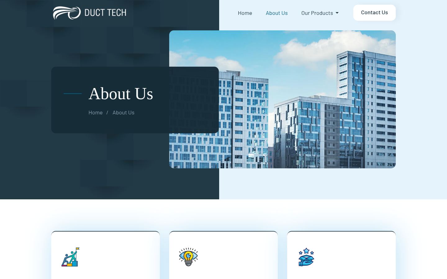 Duct Tech Air Conditioning Manufacturing · HOMEPAGE_SCREENSHOT