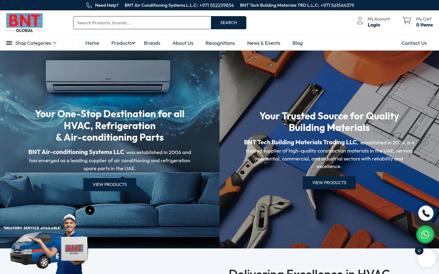 Bnt Air Conditioning Systems L.l.c · HOMEPAGE_SCREENSHOT