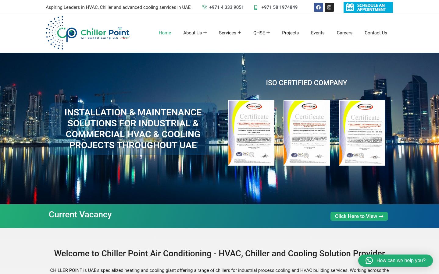 Chiller Point Air Conditioning · HOMEPAGE_SCREENSHOT