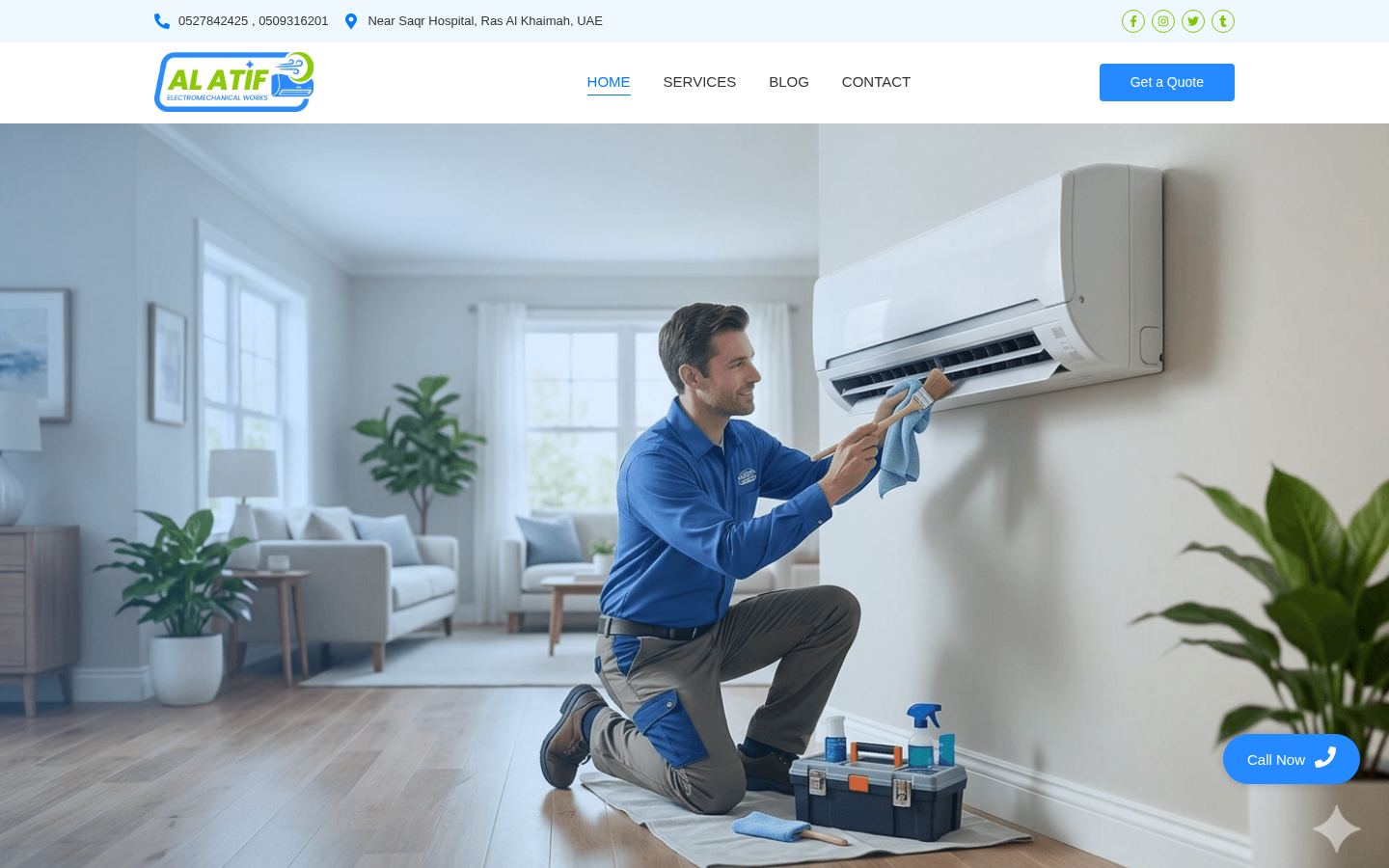 Al Atif Air Conditioning · HOMEPAGE_SCREENSHOT