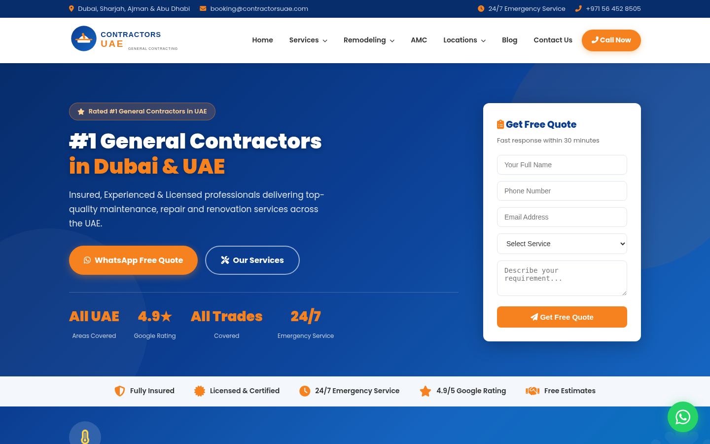 Contractors UAE · HOMEPAGE_SCREENSHOT