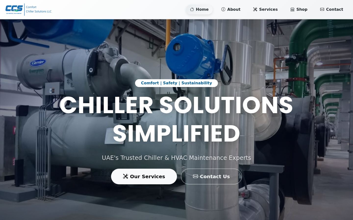 Comfort Chiller Solutions · HOMEPAGE_SCREENSHOT