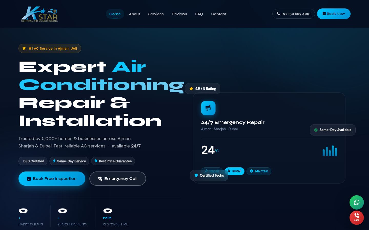 K Star Central Air Conditioning · HOMEPAGE_SCREENSHOT