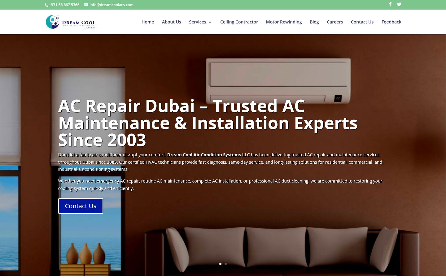 Dream Cool Air Condition Systems · HOMEPAGE_SCREENSHOT