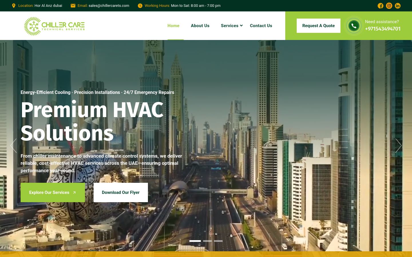 Chiller Care Technical Services · HOMEPAGE_SCREENSHOT