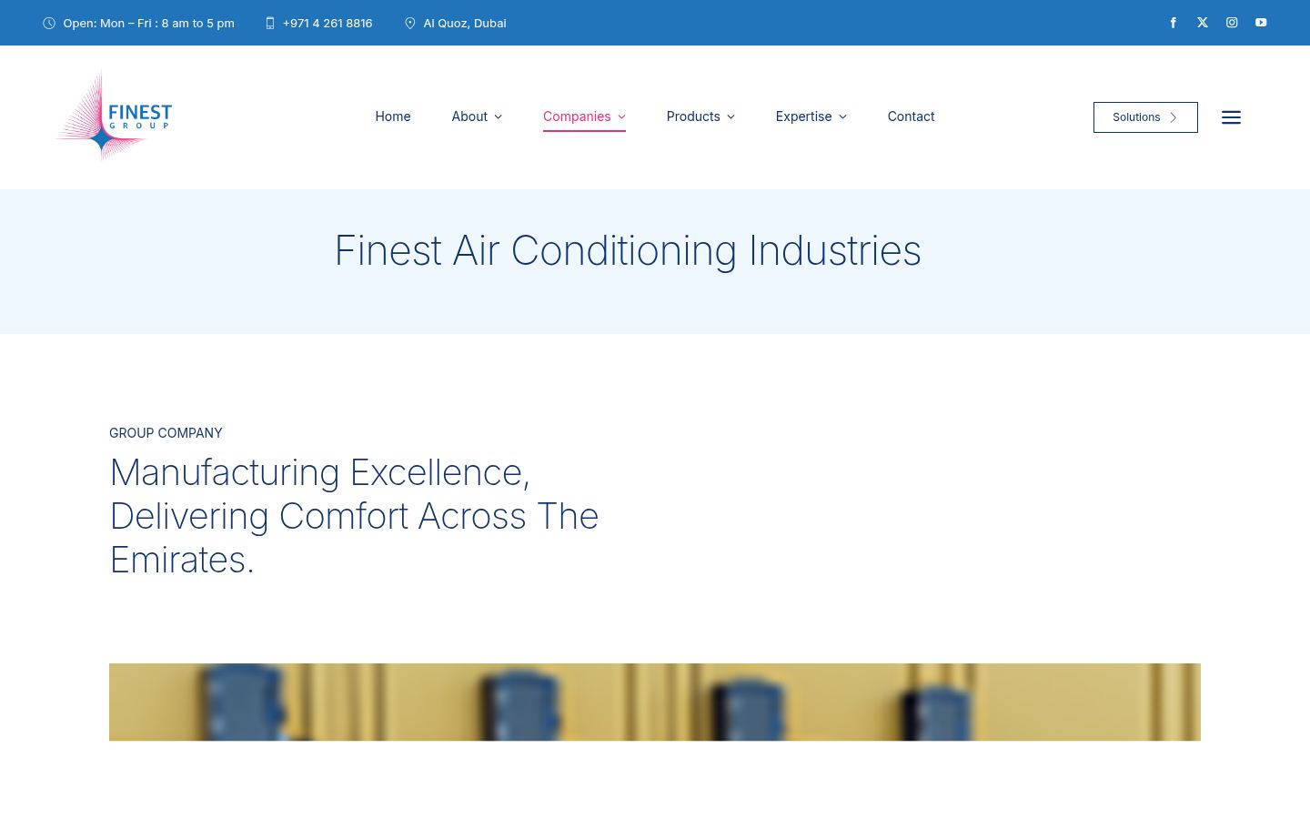 Finest Air Conditioning Industries · HOMEPAGE_SCREENSHOT