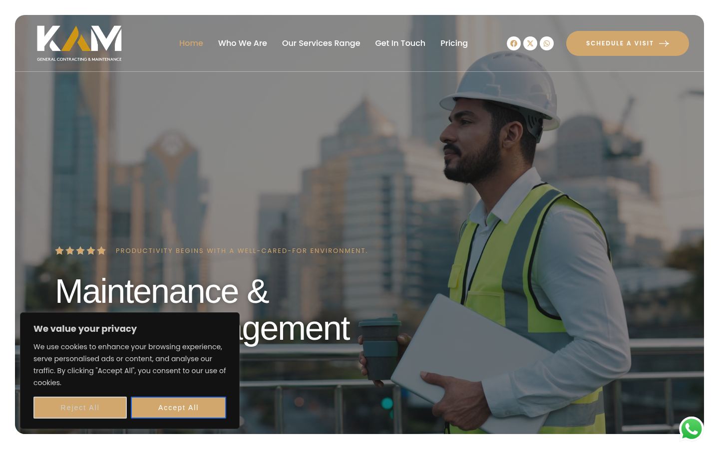KAM General Contracting and Maintenance · HOMEPAGE_SCREENSHOT