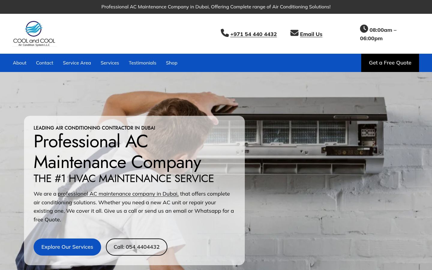 AC Maintenance Company · HOMEPAGE_SCREENSHOT