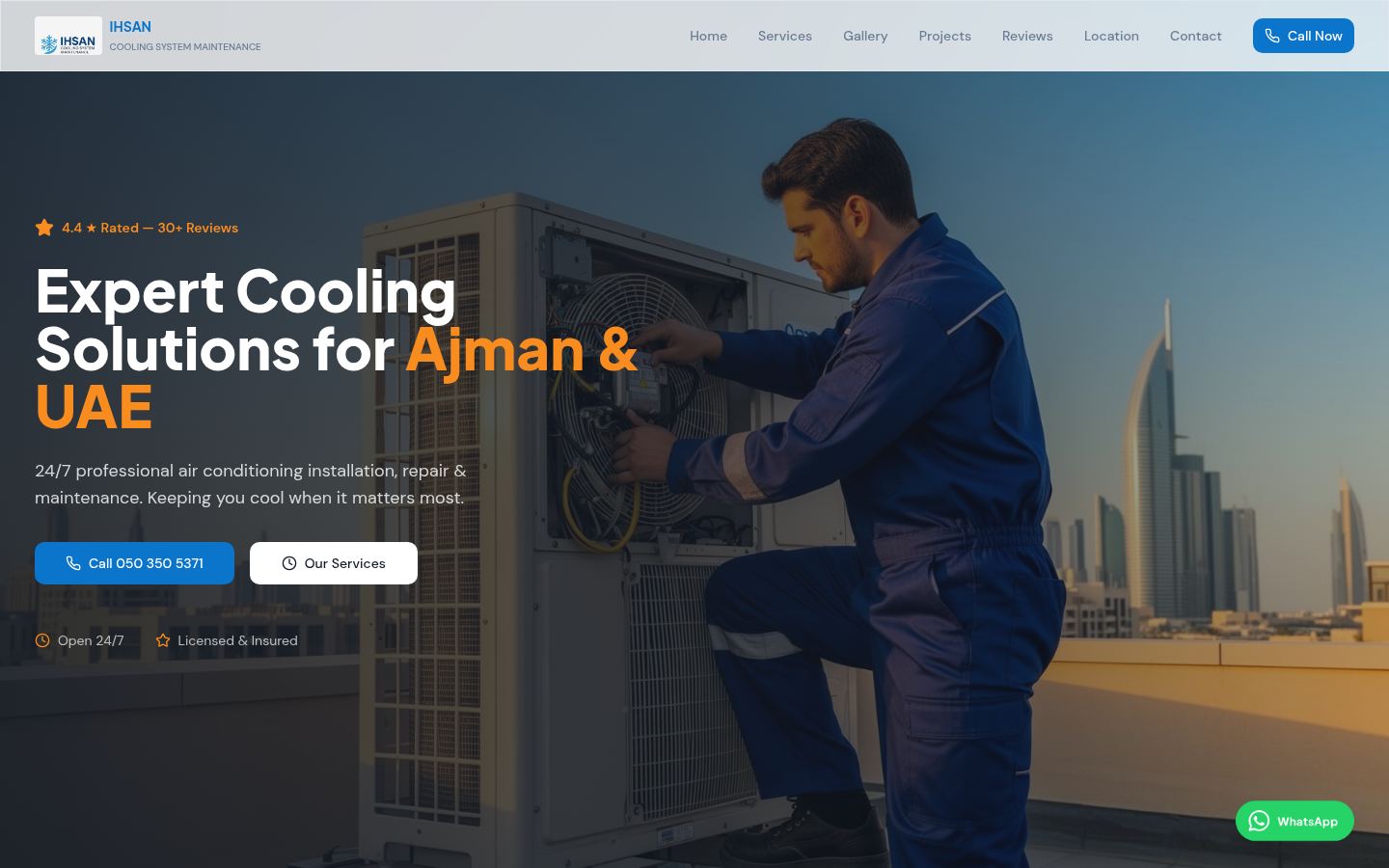 Ihsan Cooling System Maintenance · HOMEPAGE_SCREENSHOT