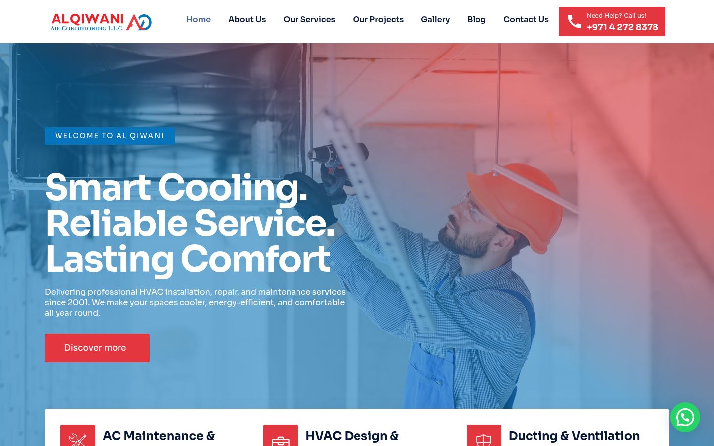 Al Qiwani Air Conditioning · HOMEPAGE_SCREENSHOT