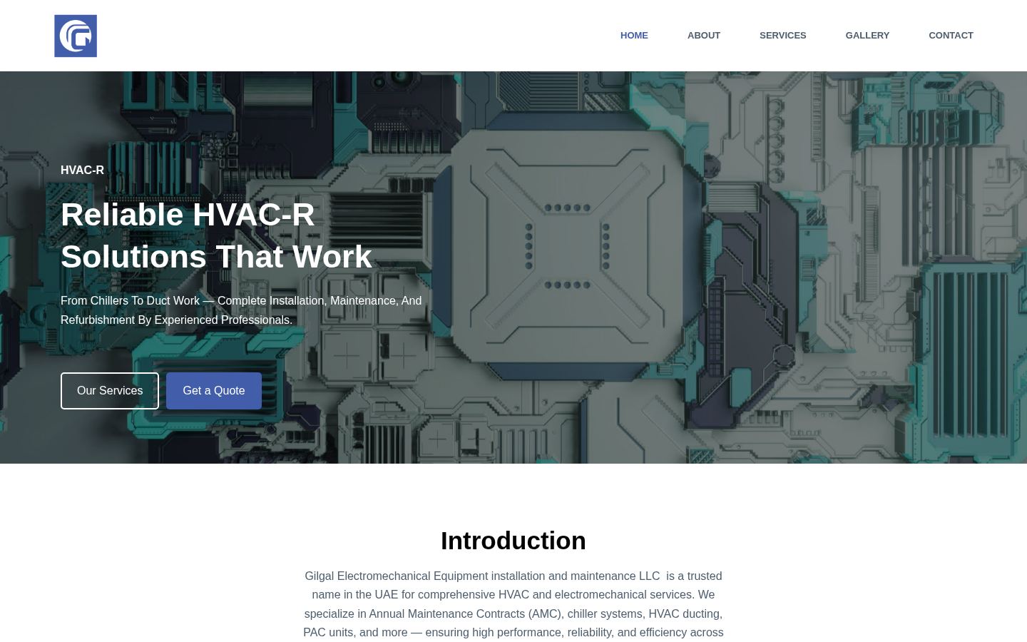 Gilgal Electromechanical Equipment Installation and Maintenance LLC · HOMEPAGE_SCREENSHOT