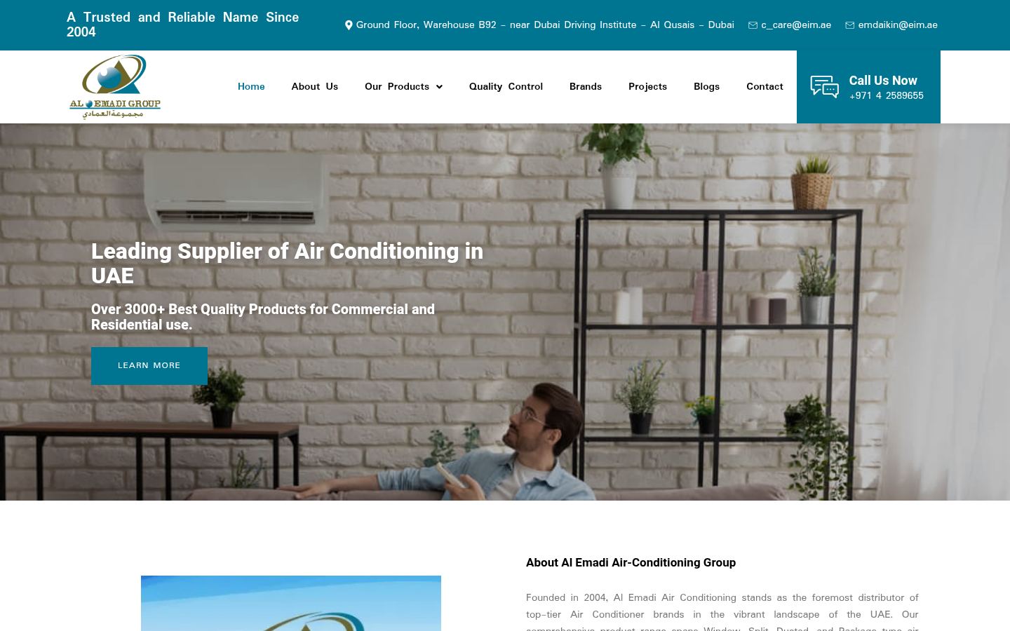 Al Emadi Air Conditioning & Refrigeration Equipment Co L.l.c · HOMEPAGE_SCREENSHOT