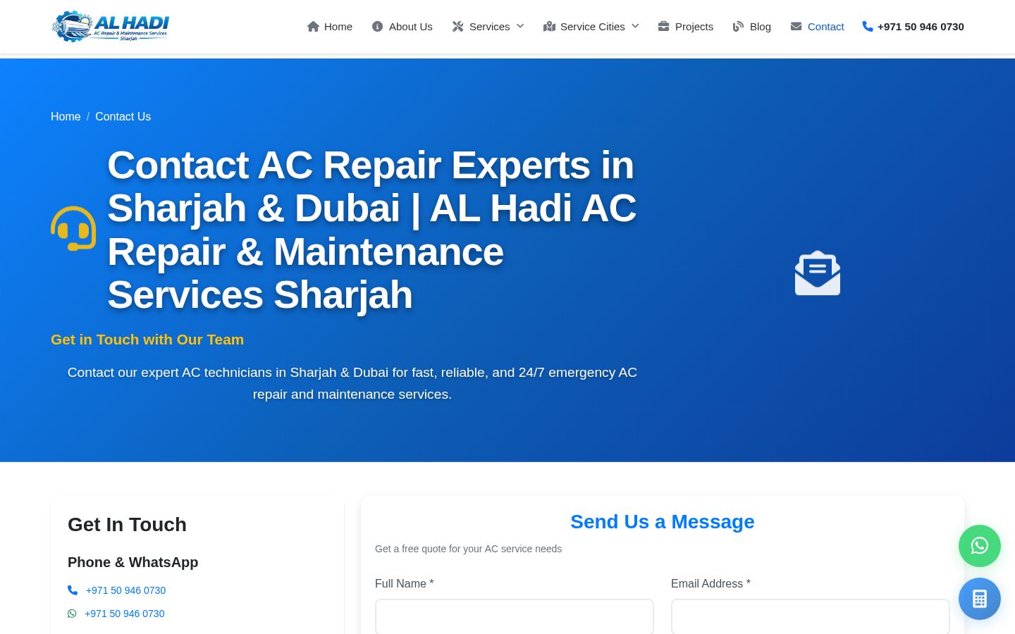 Al Hadi AC Repair and Maintenance · HOMEPAGE_SCREENSHOT