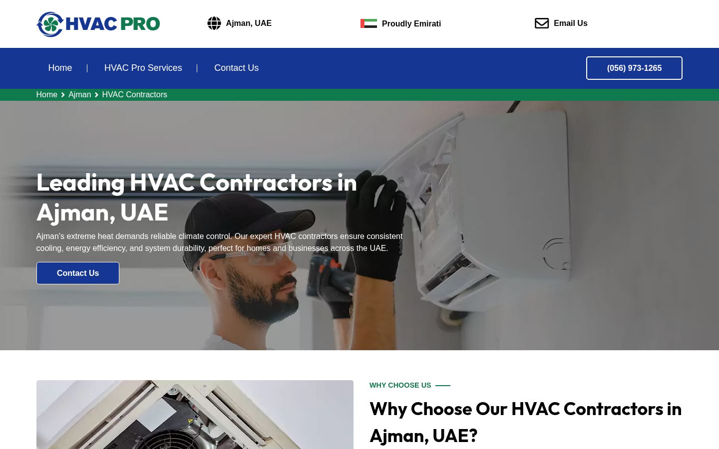 HVAC Pro Ajman · HOMEPAGE_SCREENSHOT