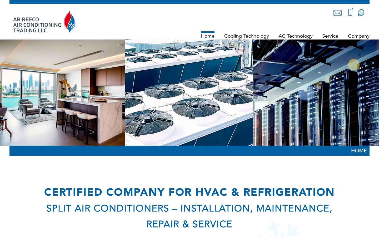 AB Refco Air Conditioning Trading · HOMEPAGE_SCREENSHOT